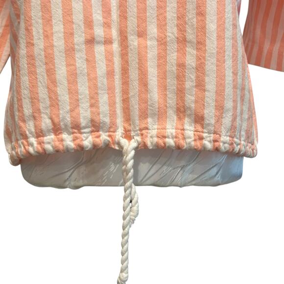 Vintage 60s Pink White Striped Top Womens Sz Large Drawstring Waist Barbiecore - Picture 7 of 15